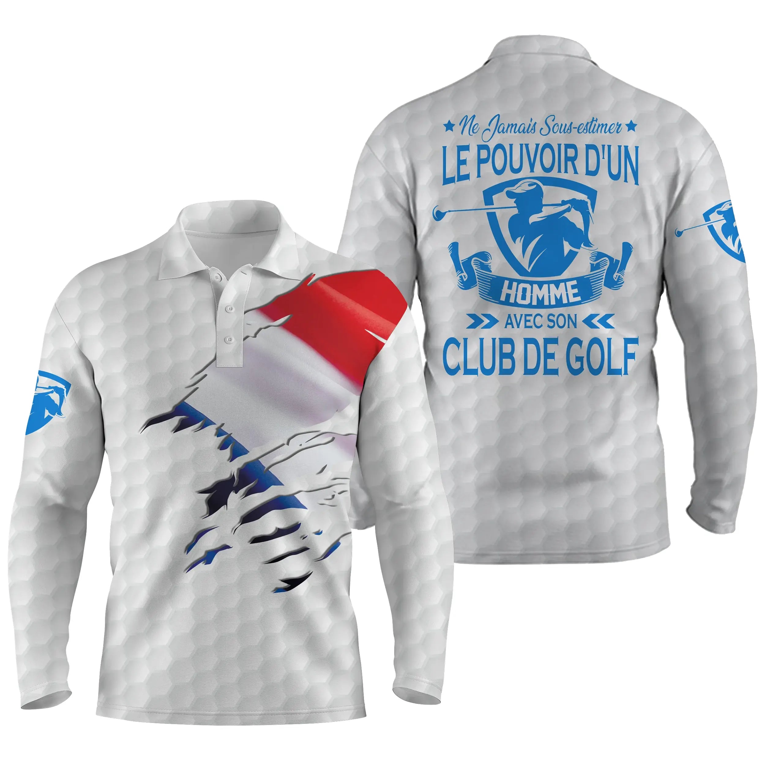 Golf Polo, Funny Golfer Gift Idea, Never Underestimate the Power of a Man, Woman With their Golf Club