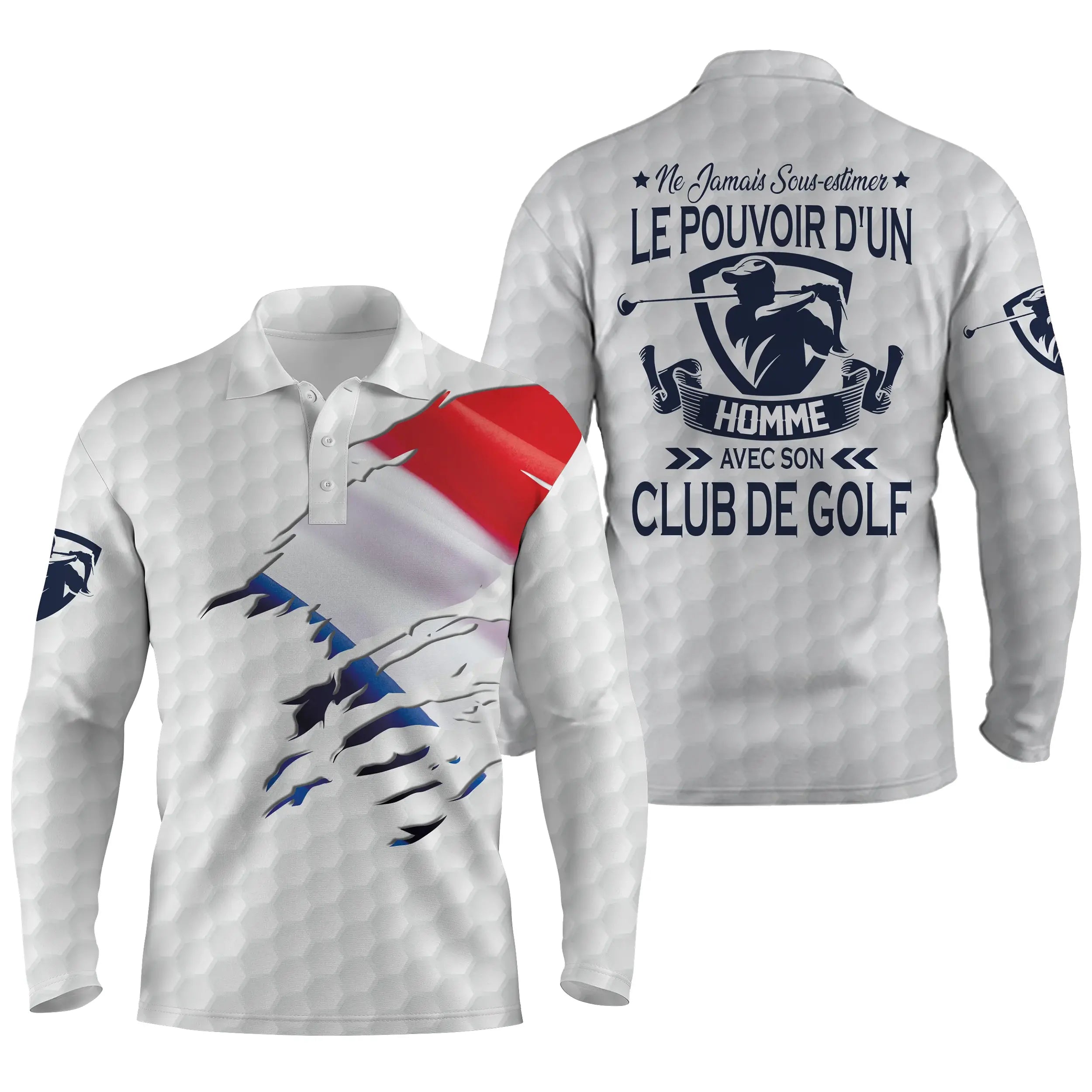 Golf Polo, Funny Golfer Gift Idea, Never Underestimate the Power of a Man, Woman With their Golf Club