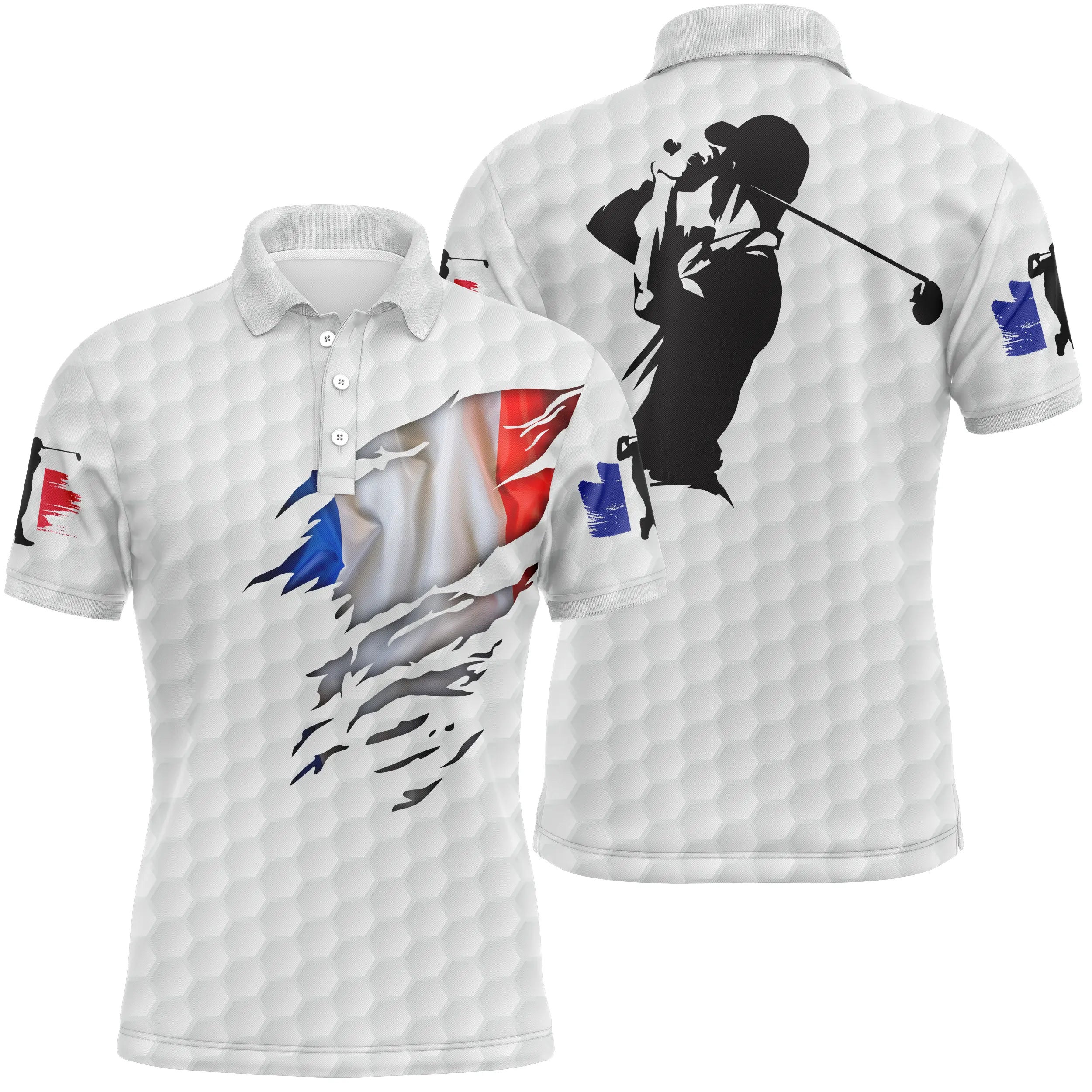 Golf Polo, Original Gift for Golfers, Quick-Drying Polo with French Flag - CTS17052212