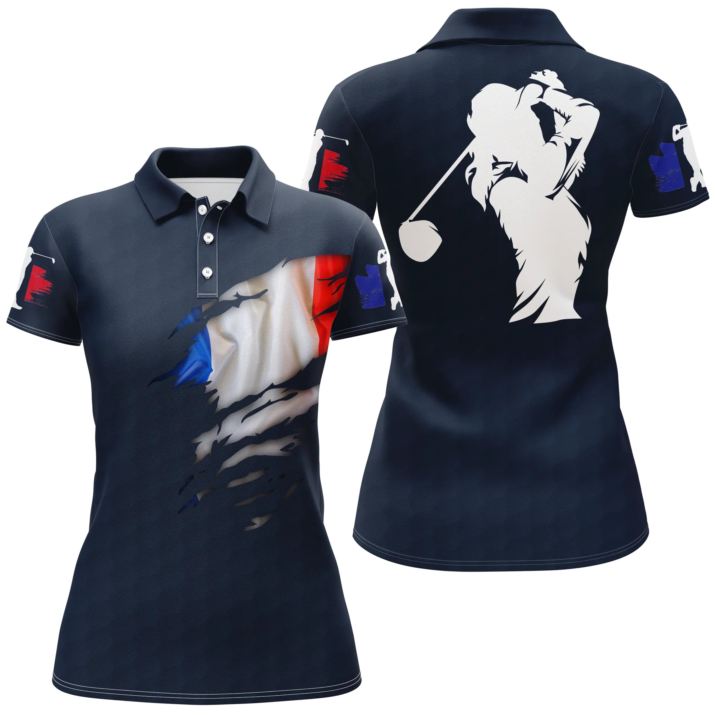 Golf Polo, Original Gift for Golfers, Quick-Drying Polo with French Flag - CTS17052212