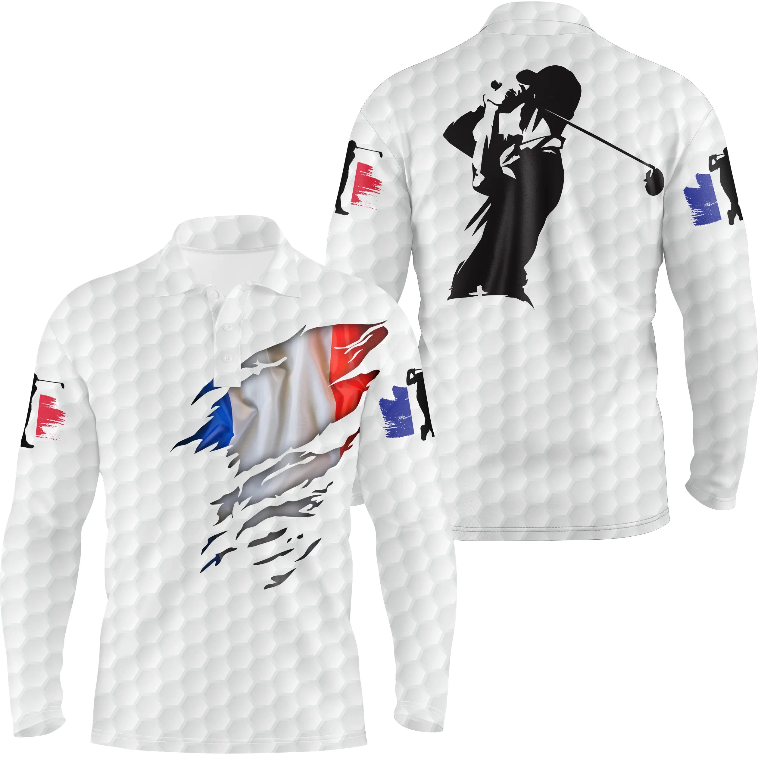 Golf Polo, Original Gift for Golfers, Quick-Drying Polo with French Flag - CTS17052212