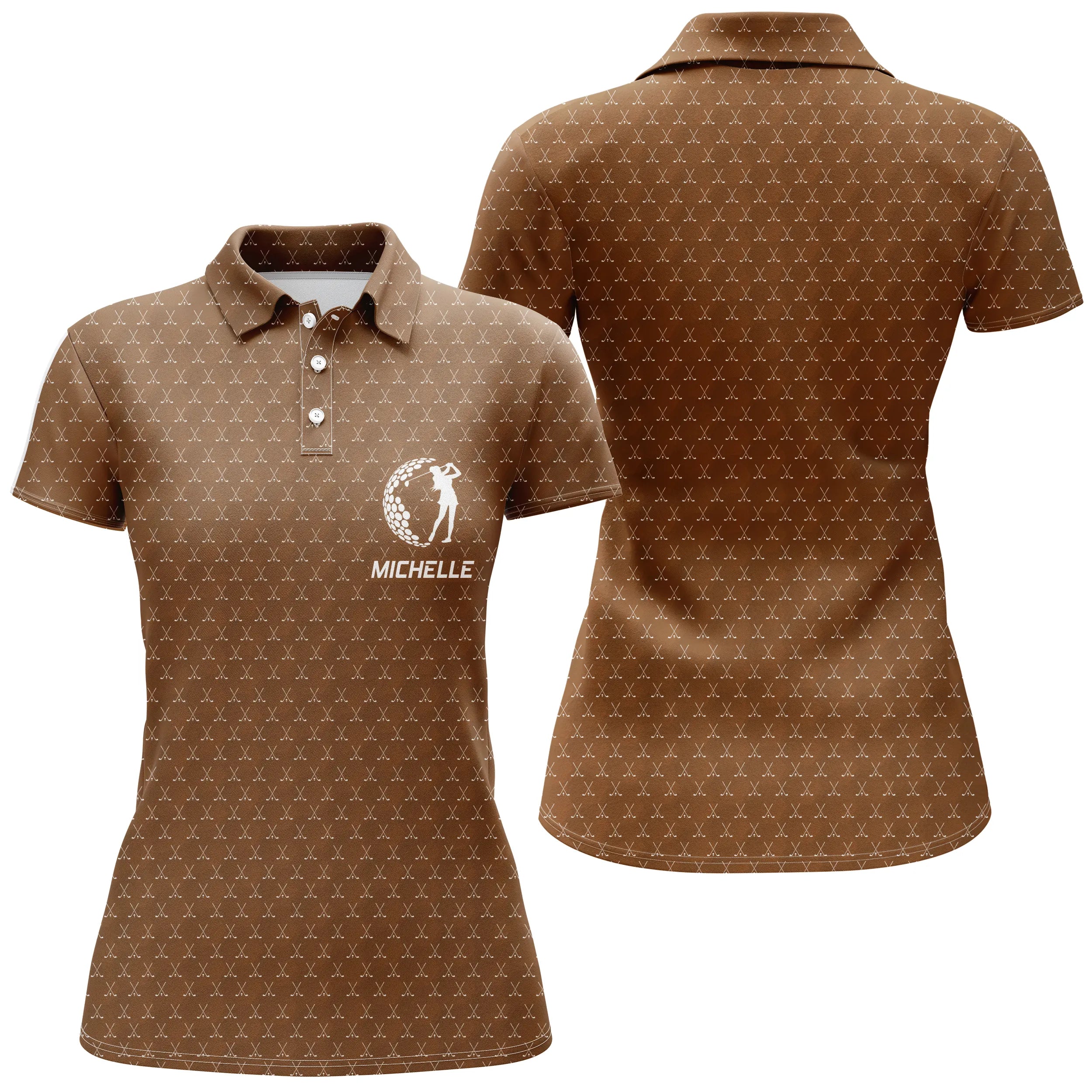 Golf Polo, Personalized Golf Gift, Quick-Drying Polo for Men and Women, Golf Ball Logo, Golf Club Pattern