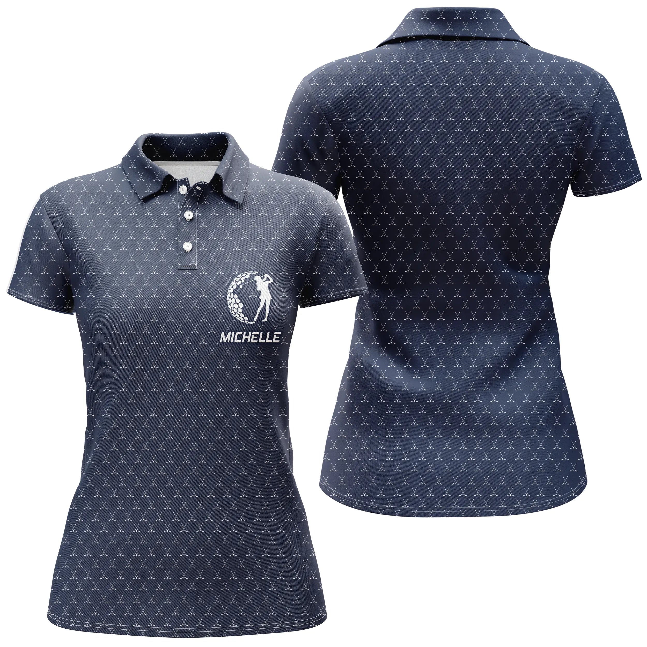 Golf Polo, Personalized Golf Gift, Quick-Drying Polo for Men and Women, Golf Ball Logo, Golf Club Pattern