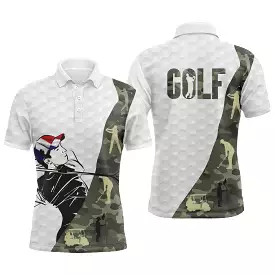 Golf Polo Shirt for Men and Women, Camouflage Golf Design, Golf Ball Patterns