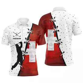 Golf Polo Shirt, Personalized Golf Fan Gift, Swiss Flag - CT06072234