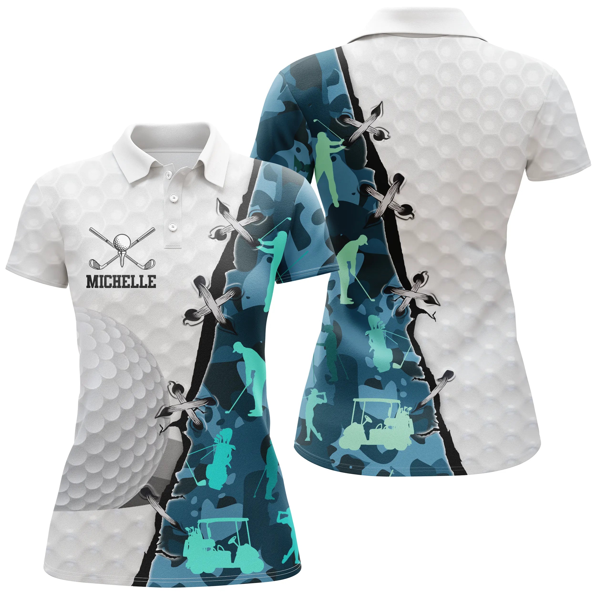 Golf Polo Shirt, Personalized Golf Gift, Quick-Dry Polo for Men and Women, Golf Ball, Camouflage Design - CTS17052217