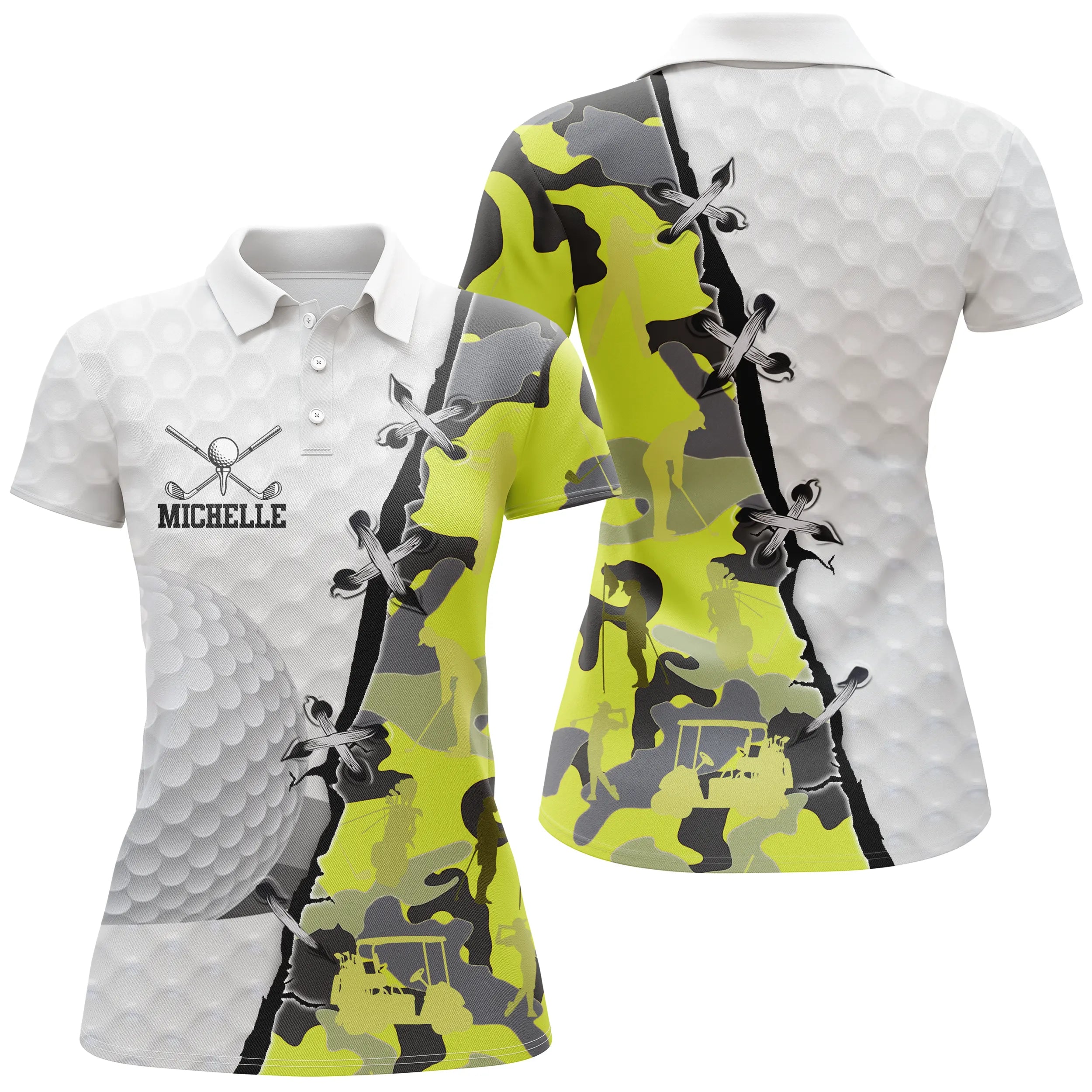 Golf Polo Shirt, Personalized Golf Gift, Quick-Dry Polo for Men and Women, Golf Ball, Camouflage Design - CTS17052217