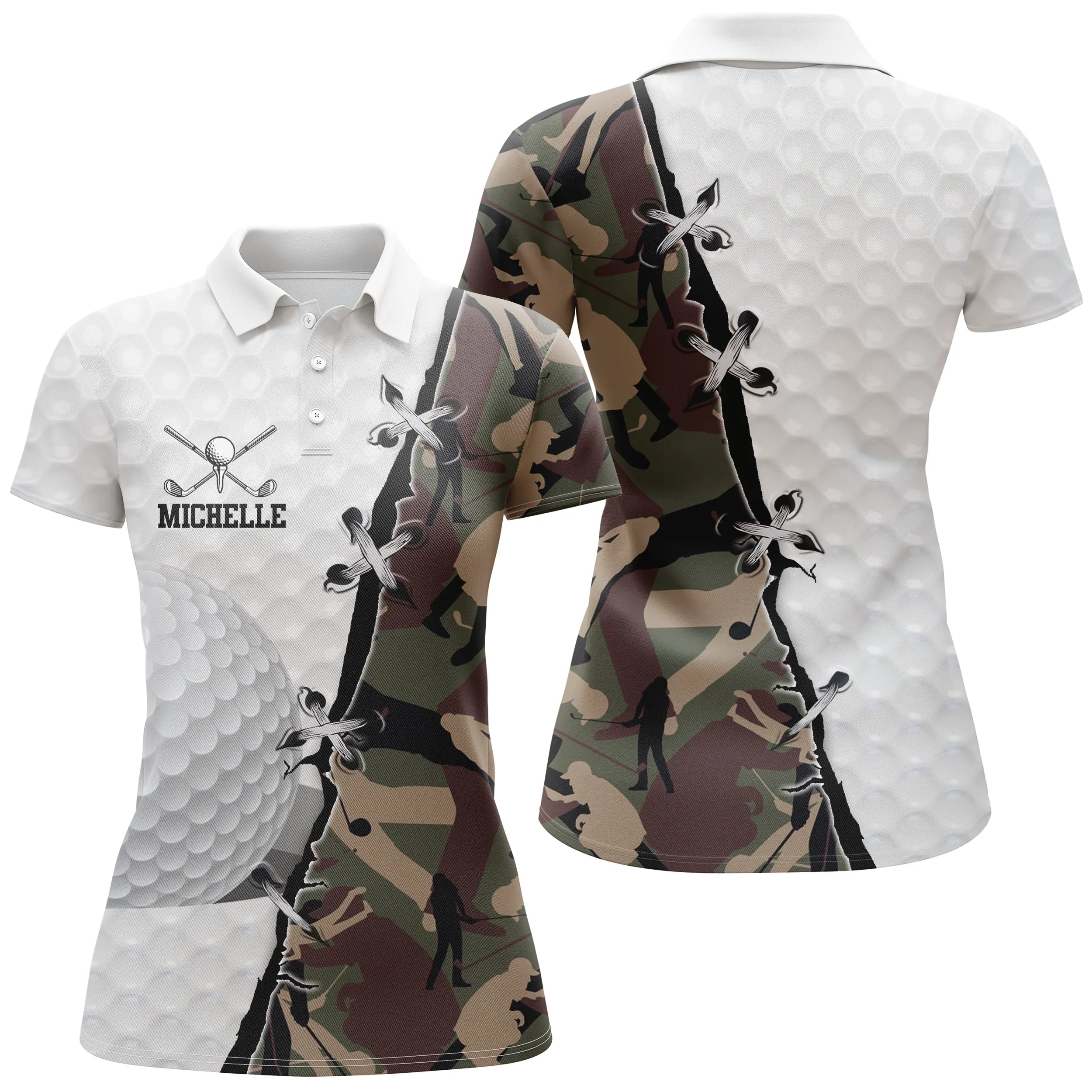 Golf Polo Shirt, Personalized Golf Gift, Quick-Dry Polo for Men and Women, Golf Ball, Camouflage Design - CTS17052217