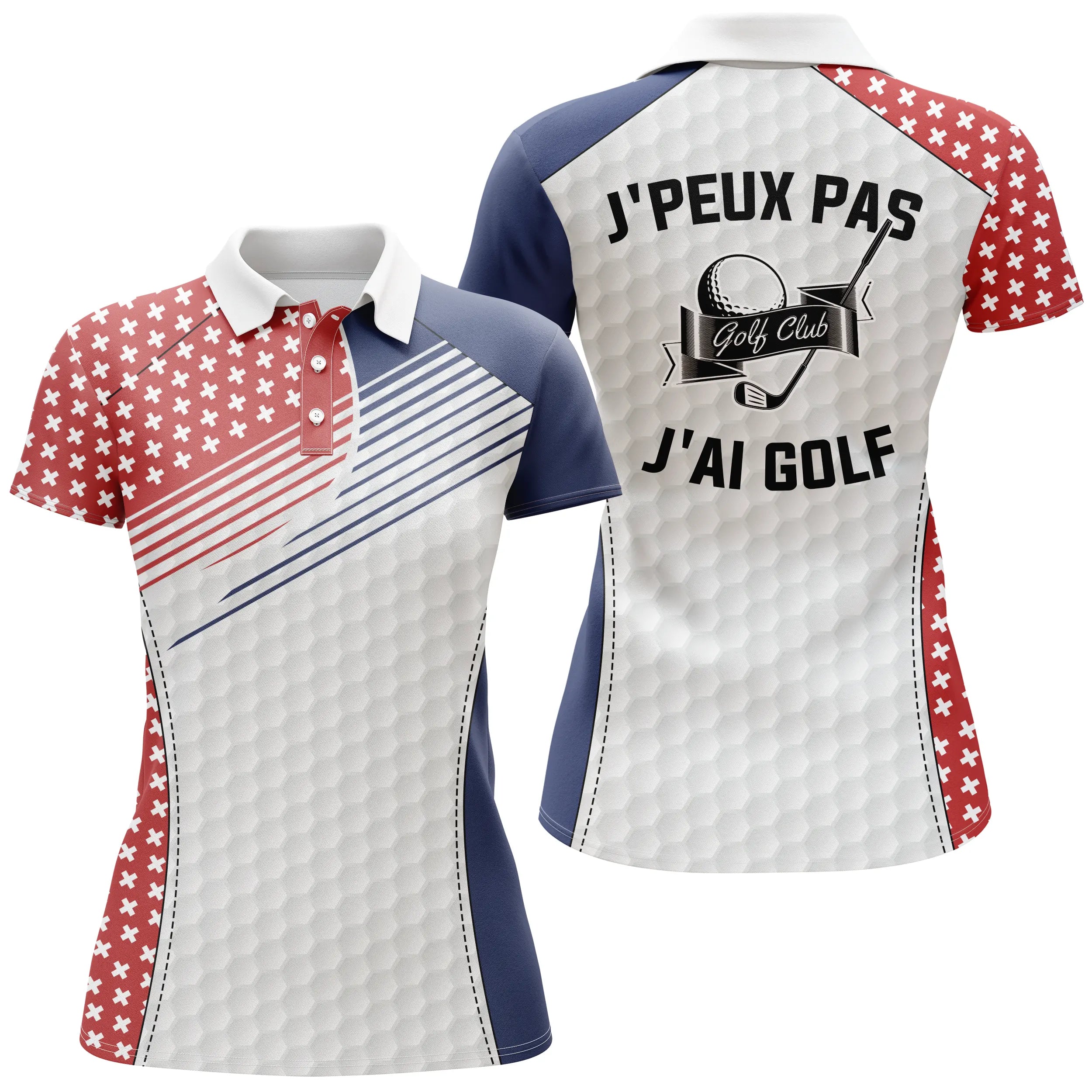 Golf Polo Shirt - Swiss Flag Design - CT06082216