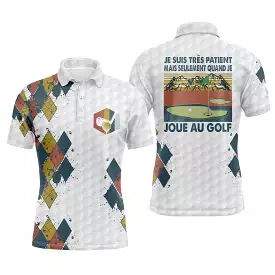 Golf Polo Shirts for Men and Women, Retro Vintage Designs, Golf Ball Patterns, High Patience - CTS21