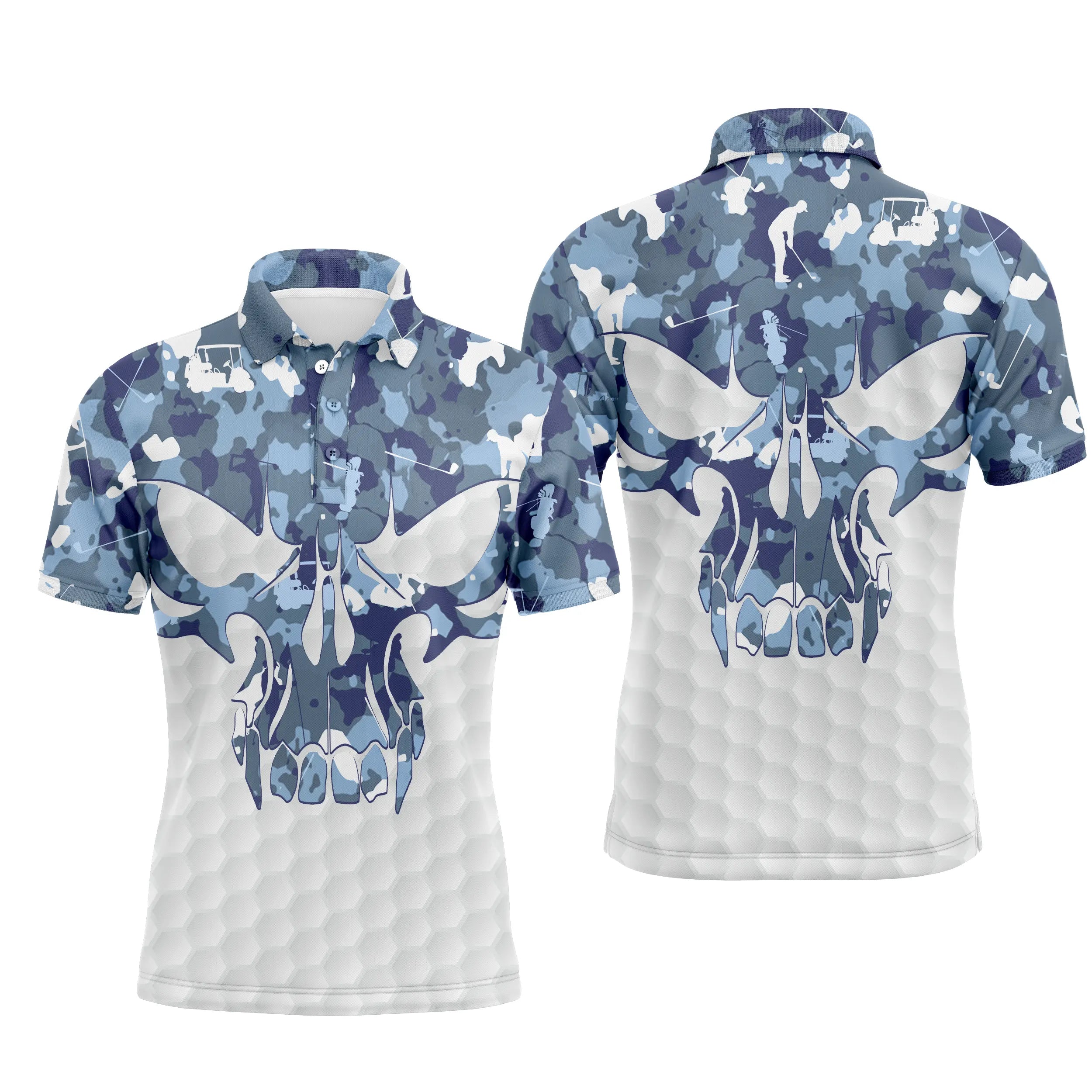 Golf Polo - Unique Gift for Golf Fans, Men's and Women's Sport Polo, Golf Camouflage, Golf Skull - CTS