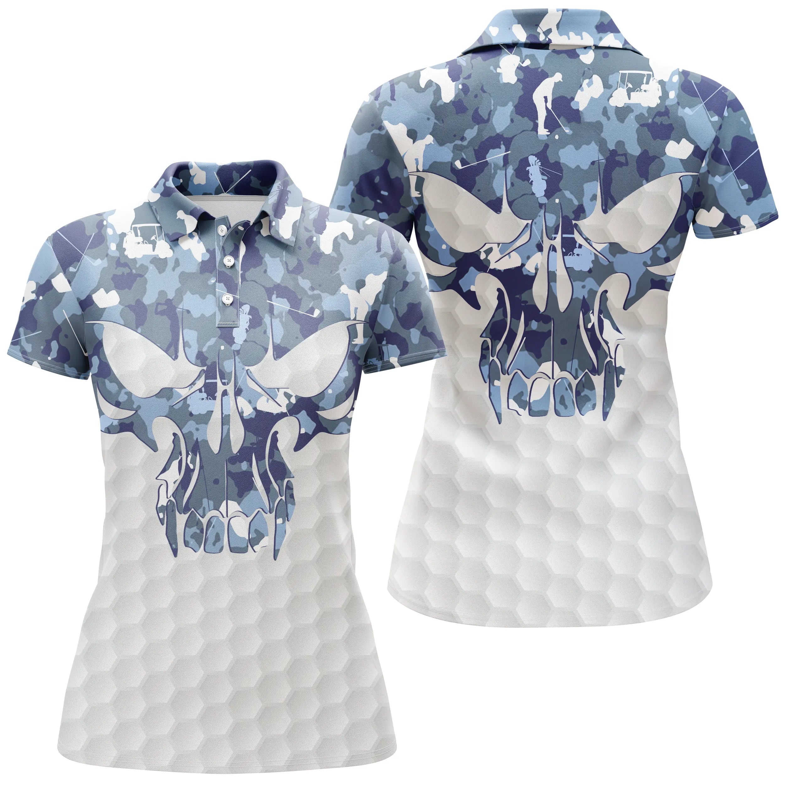 Golf Polo - Unique Gift for Golf Fans, Men's and Women's Sport Polo, Golf Camouflage, Golf Skull - CTS