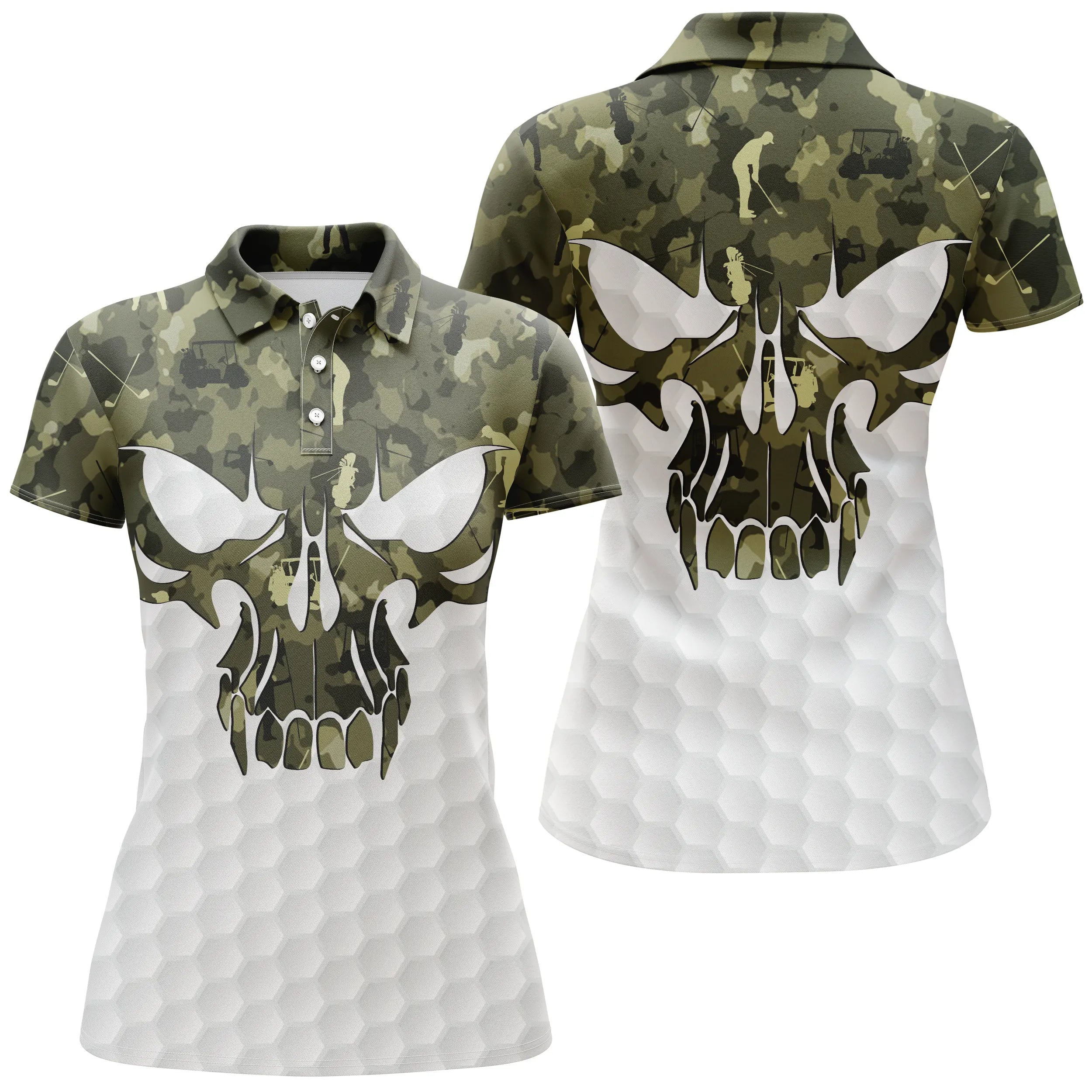 Golf Polo - Unique Gift for Golf Fans, Men's and Women's Sport Polo, Golf Camouflage, Golf Skull - CTS