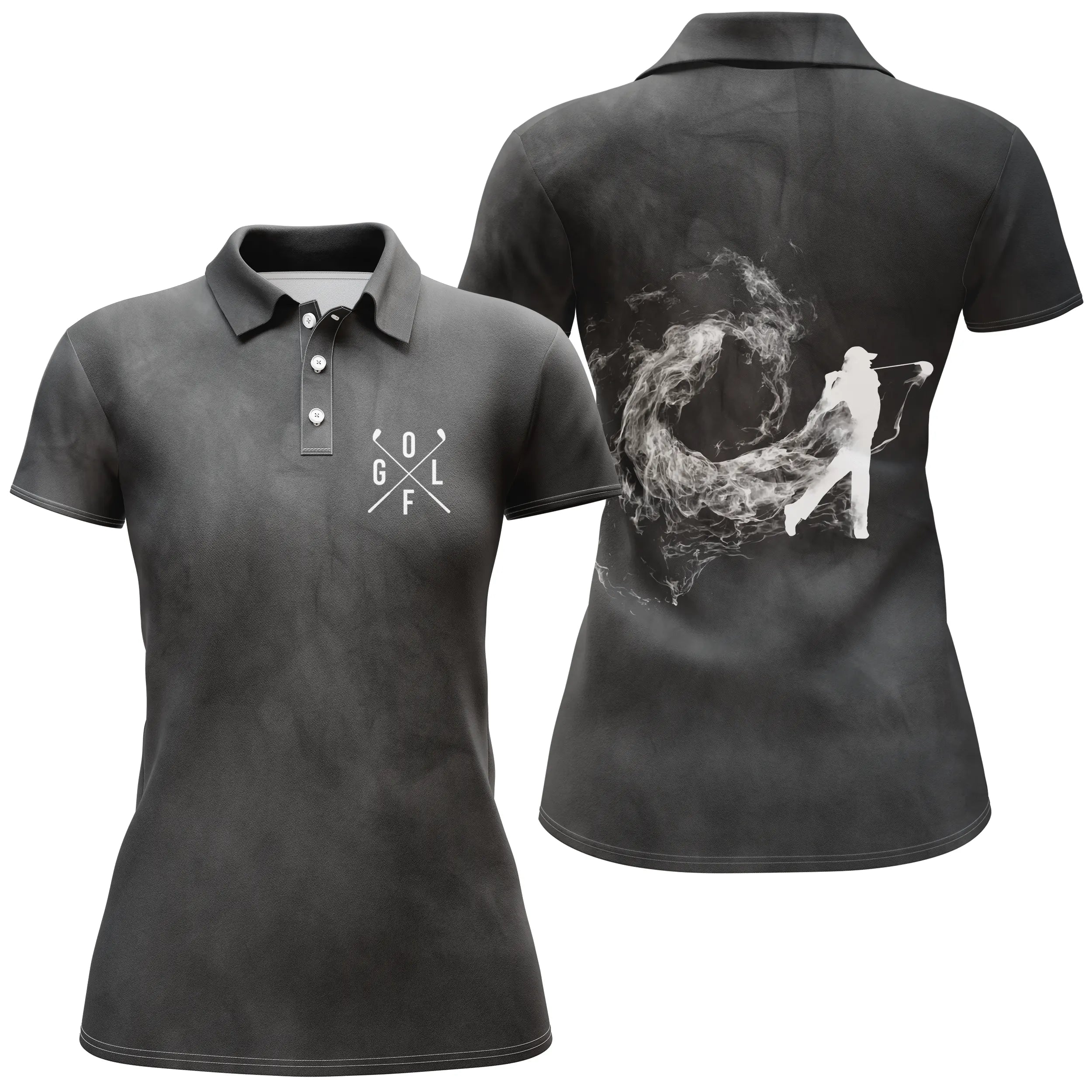 Golf Premium Smoke Gray Polo, Original Gift for Golf Fans, Black and White Sport Polo - CTS19052223.