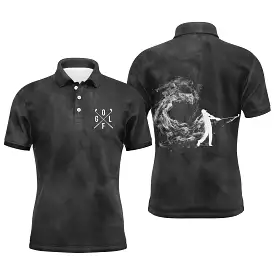 Golf Premium Smoke Gray Polo, Original Gift for Golf Fans, Black and White Sport Polo - CTS19052223.