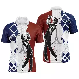 Golfer, Golf Polo, Original Gift for Golf Fans, Unisex Polo Shirt, French Flag, Eiffel Tower