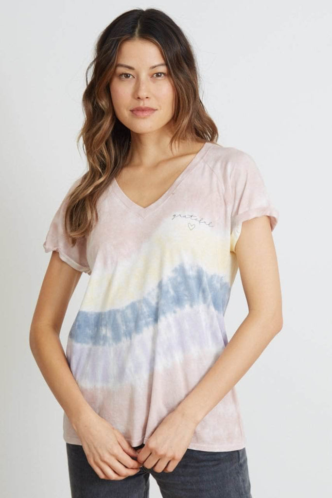 good hYOUman Tamara Tee Grateful Heart - SANDSTONE TIE DYE for Women