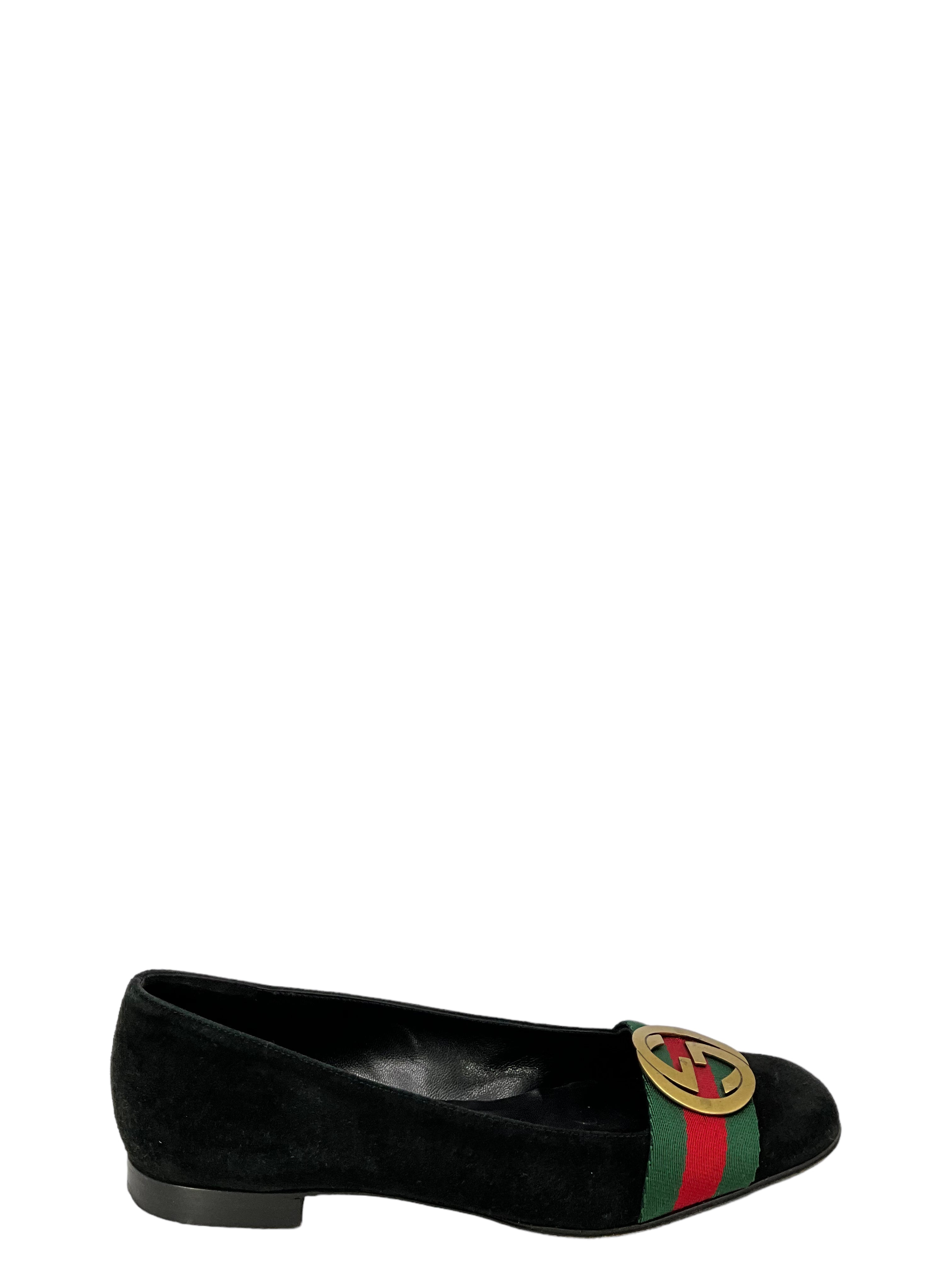 Gucci Black Velvet Flats size 8 - Best Price and Availability Online - Limited Stock