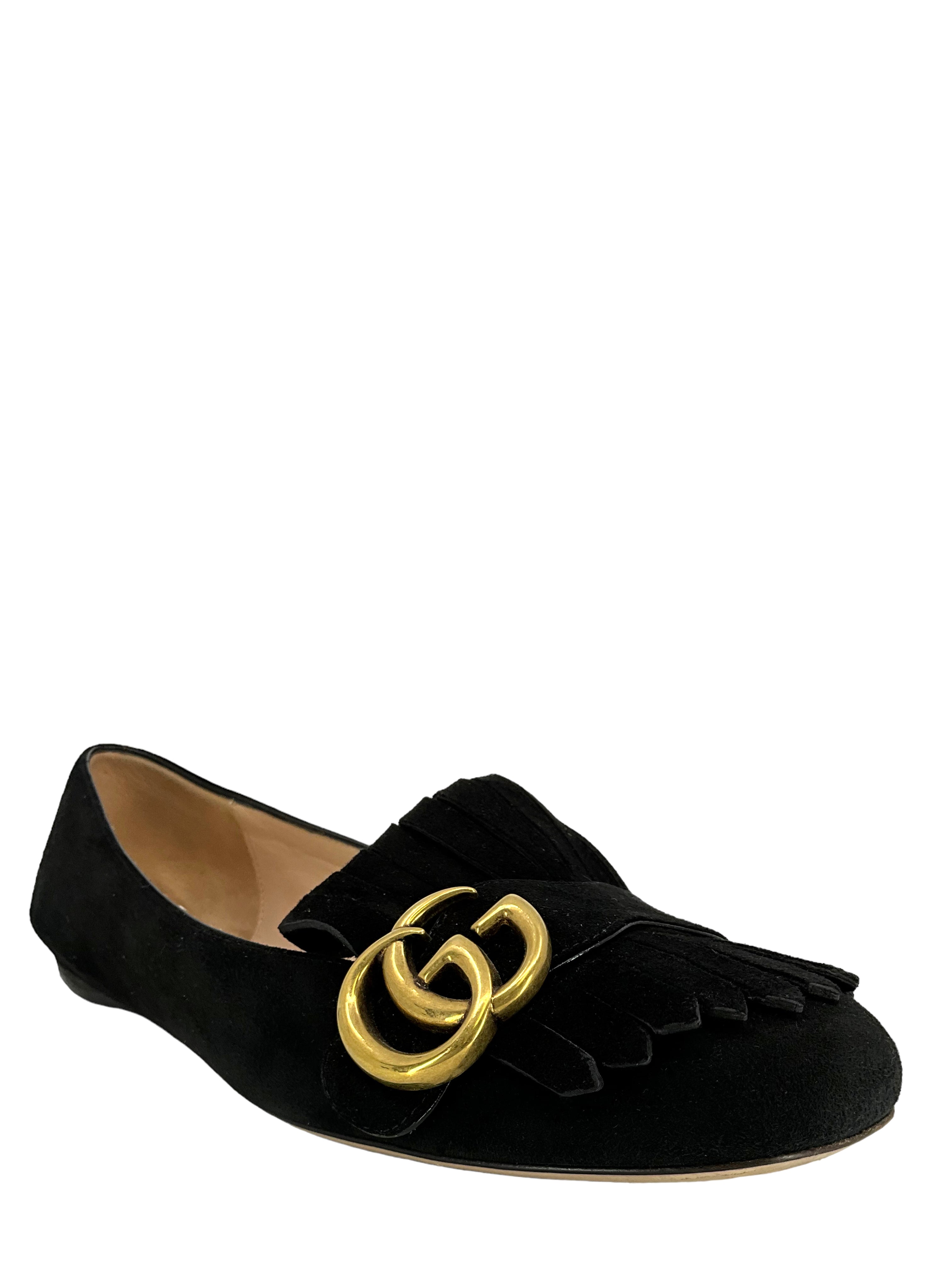 Gucci Marmont GG Suede Flats 7.5