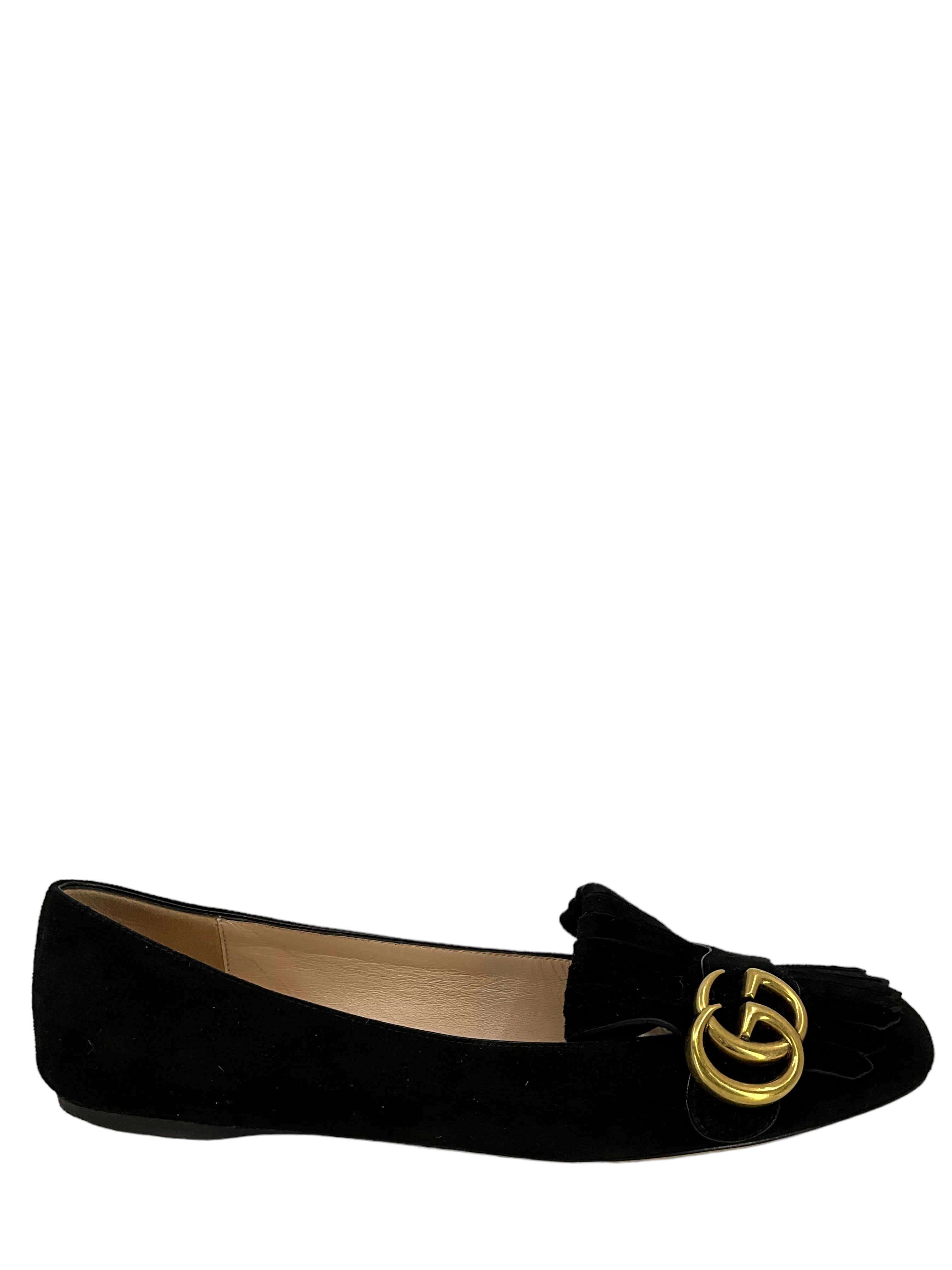 Gucci Marmont GG Suede Flats 7.5