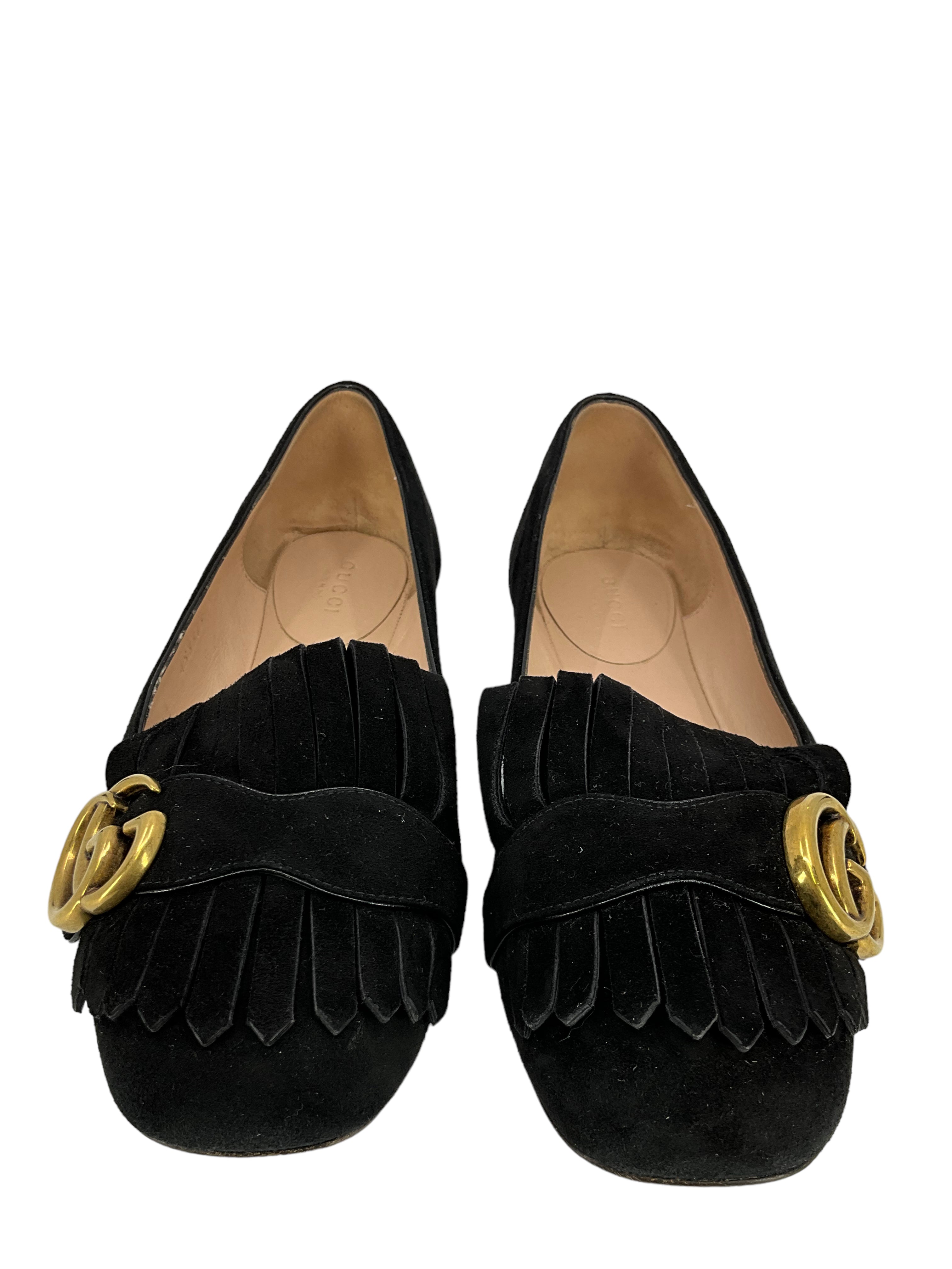 Gucci Marmont GG Suede Flats 7.5