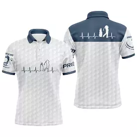 Heartbeat Golfer, White and Navy Blue Golf Polo, Custom Polo for Your Association - CTS18052218_KYC