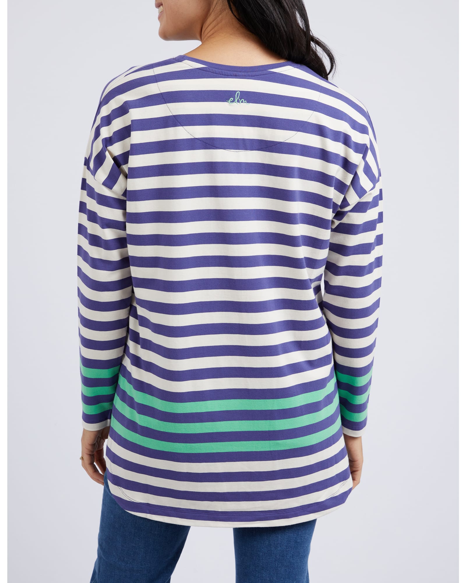 Indigo Stripe Turn Back Tee by Elm