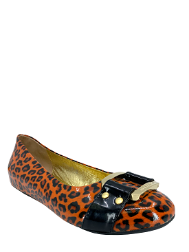 Jimmy Choo Leopard Patent Leather Ballet Flats Size 9.