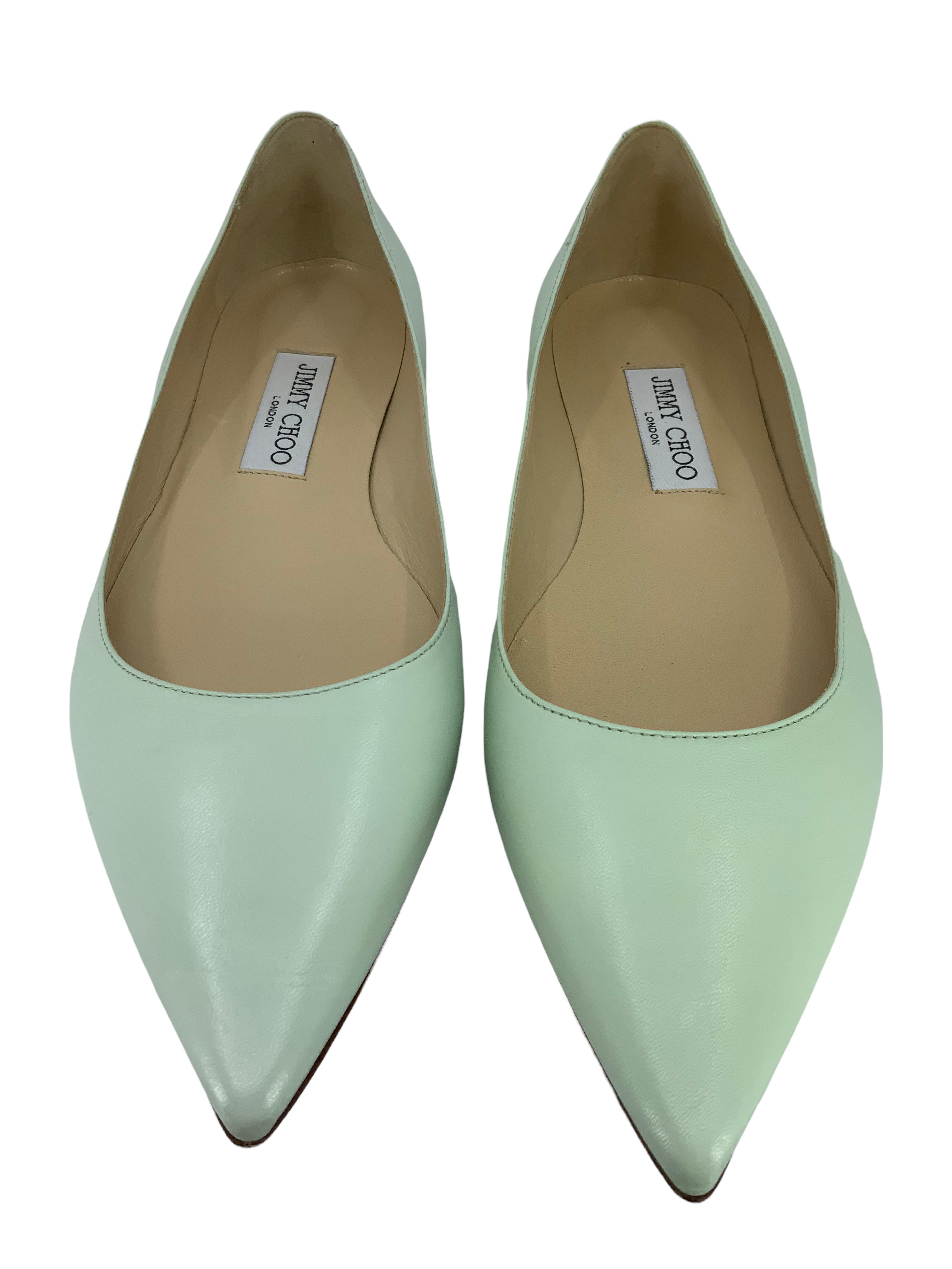 Jimmy Choo Love Leather Point Toe Flats - Size 9.5 | Shop Now