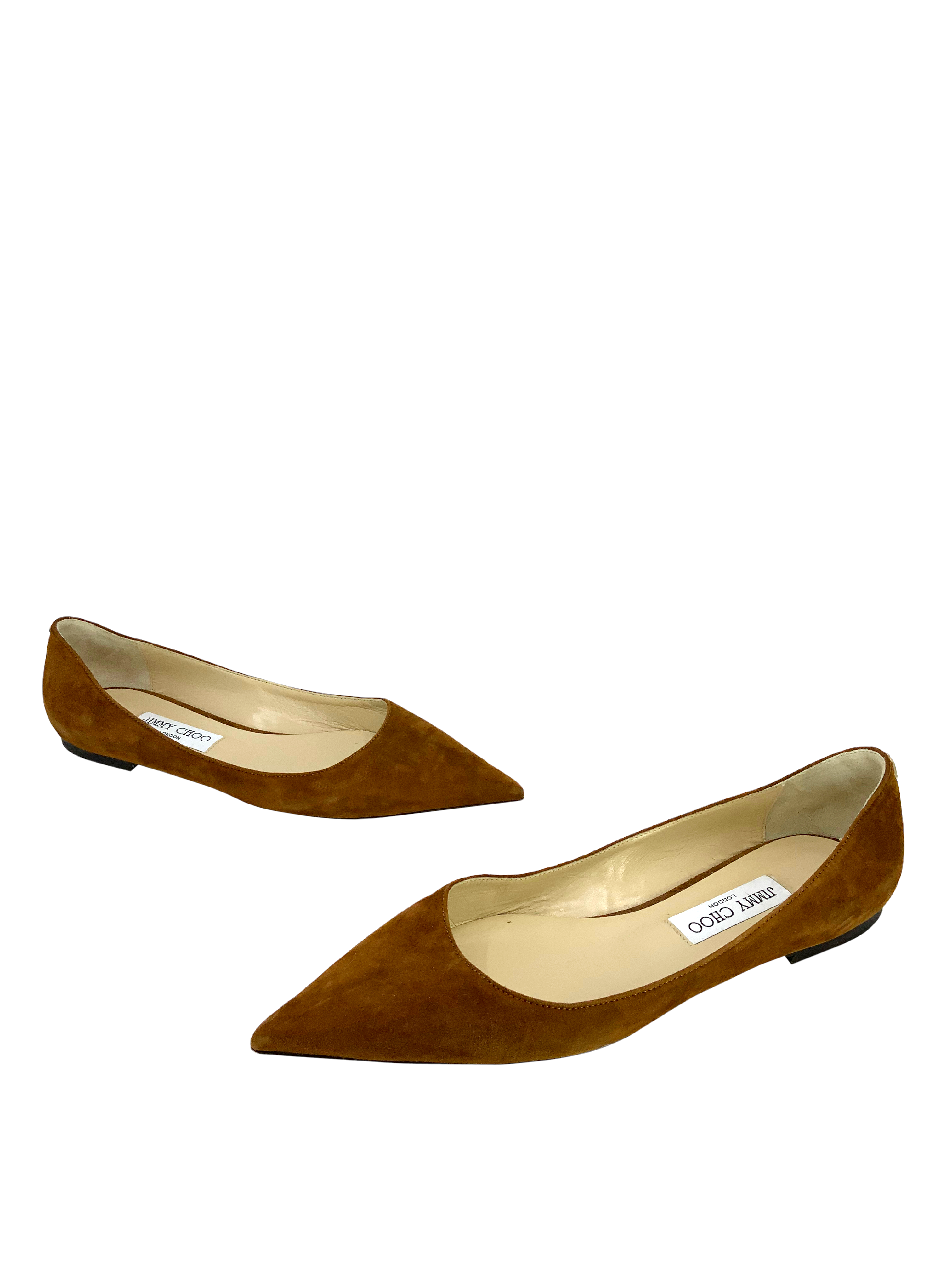 Jimmy Choo Suede Love Flats - Size 10.