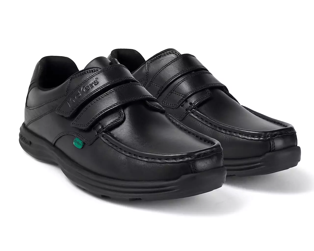 Kickers Black Leather Shoes with Reasan Strap (AM 112801)