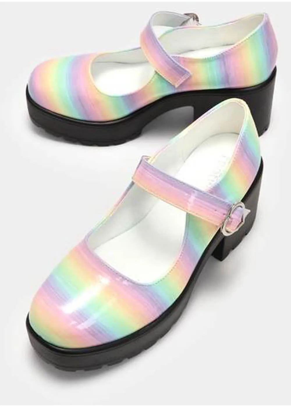 Koi Footwear Rainbow Mary Janes Pumps - Tira Candy Dreams Multi