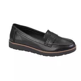 Ladies Black Slip On Loafer for Work Shoes: Lianne.