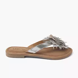 Lily Silver Slippers for Women