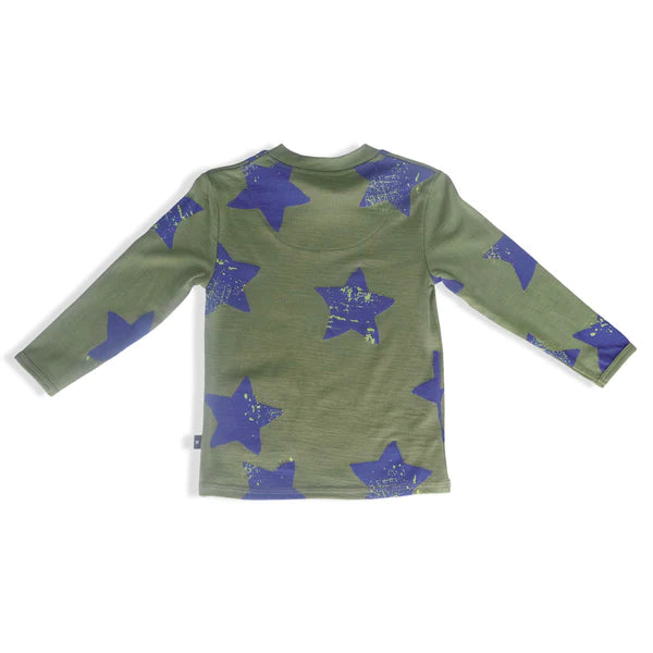 Little Flock of Horrors Lincoln Thumbhole Top, Sage Stars