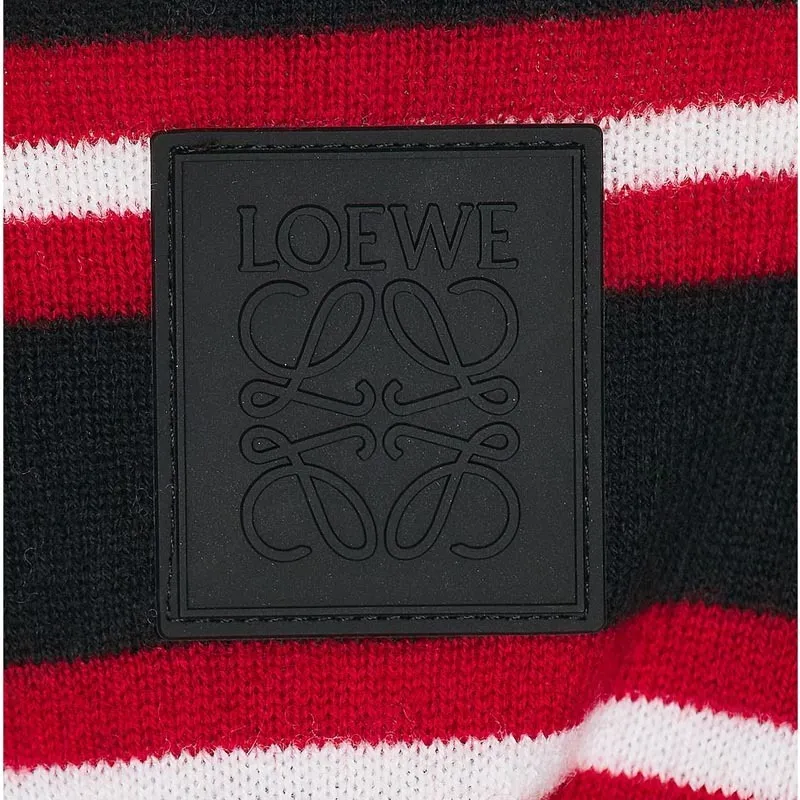 LOEWE Striped Wool Long Sleeve Top with Elegant Logo - Casual Style