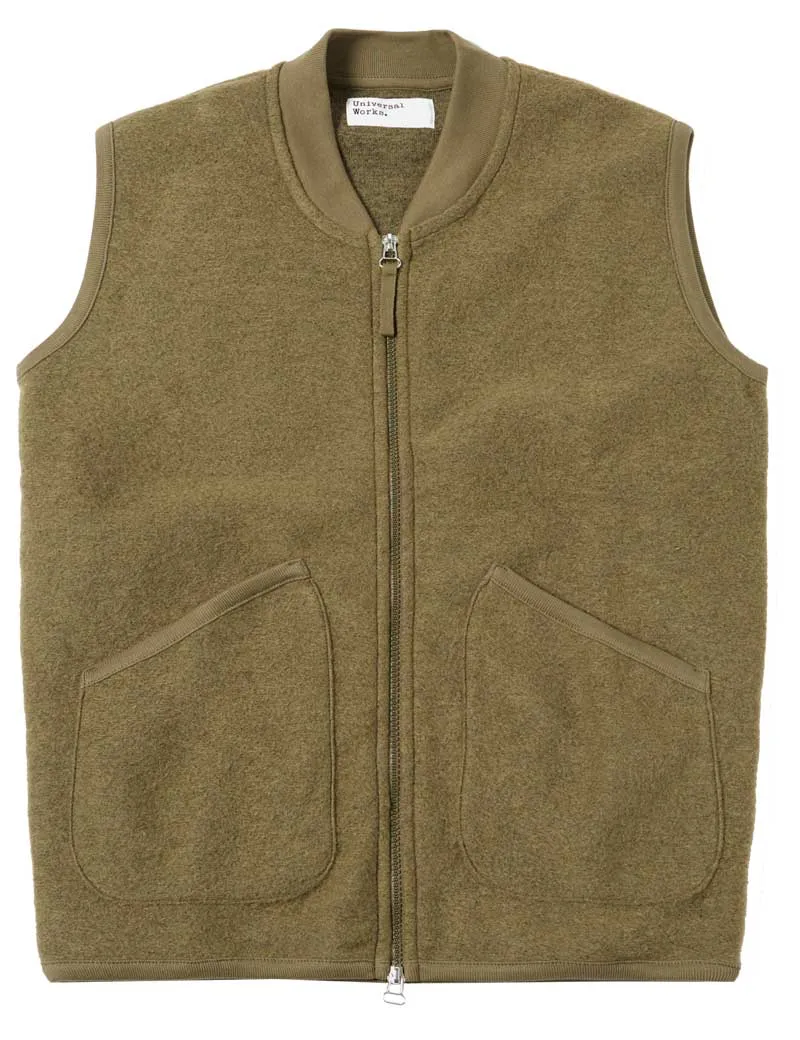 Lovat Wool Fleece Zip Waistcoat by Universal Works