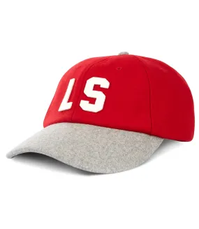 Light Grey Marl/Tomato Wool Blend LS Cap at Lyle & Scott