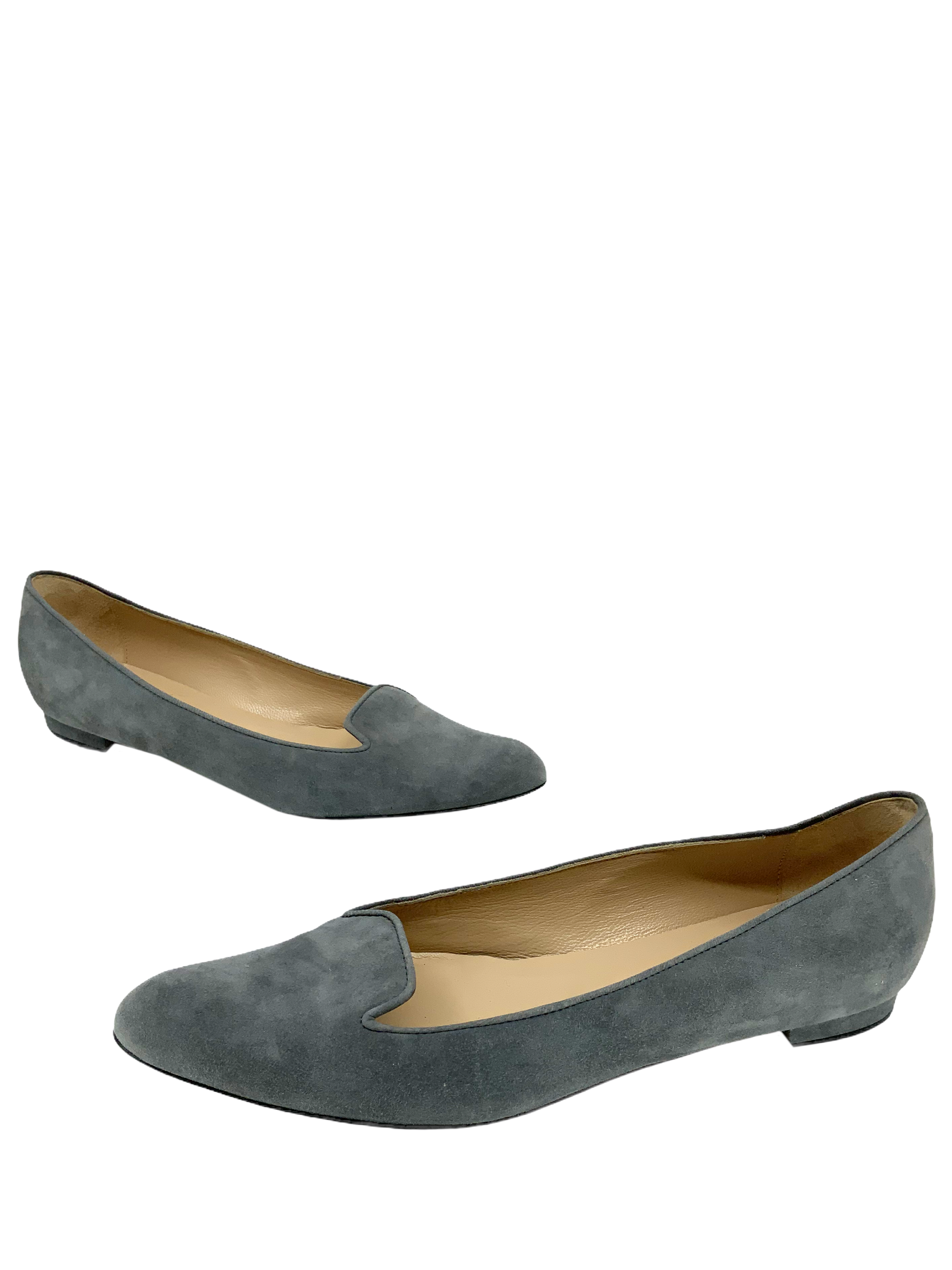 Manolo Blahnik Suede Flat Shoes, Size 7.5