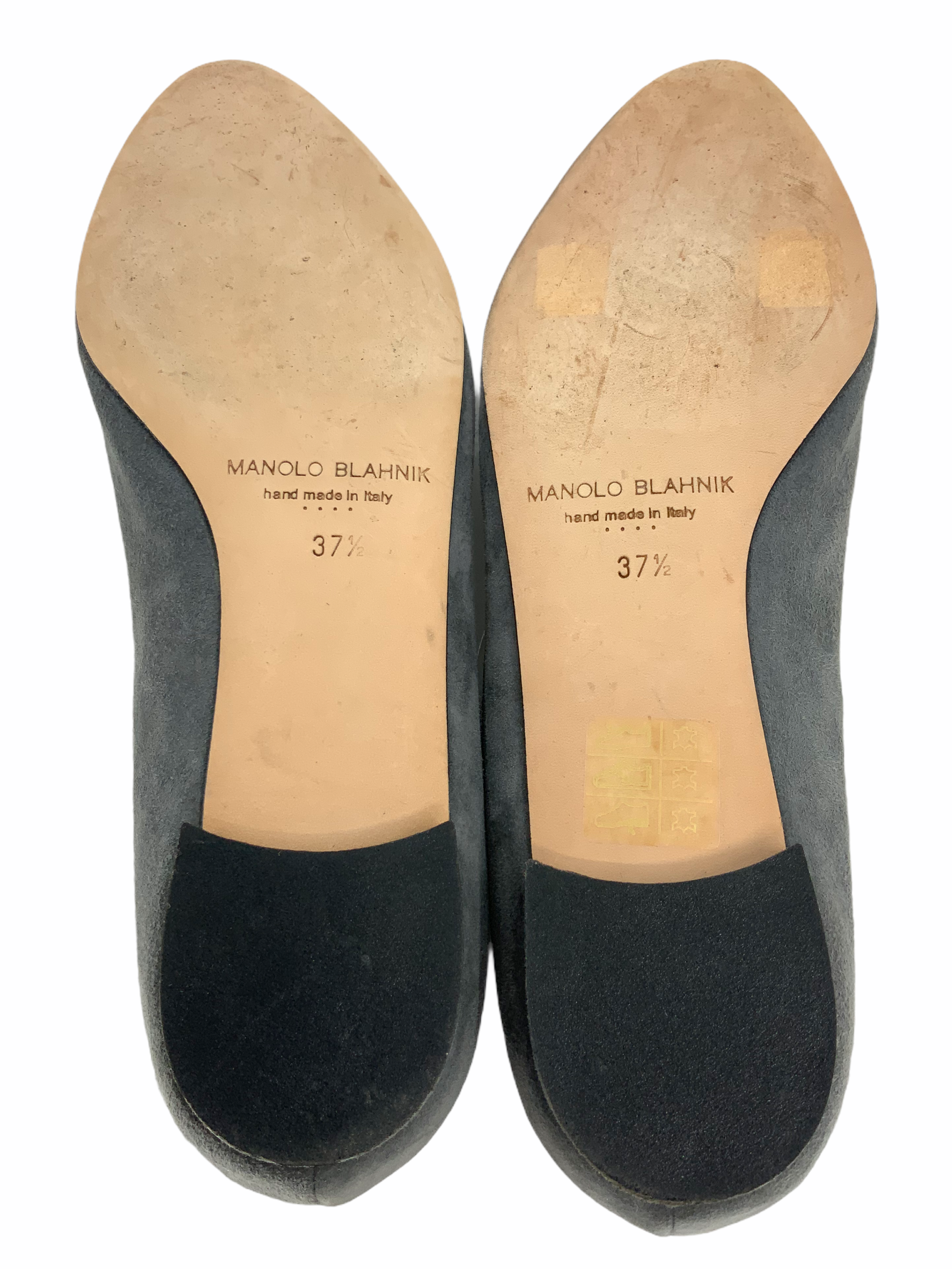 Manolo Blahnik Suede Flat Shoes, Size 7.5