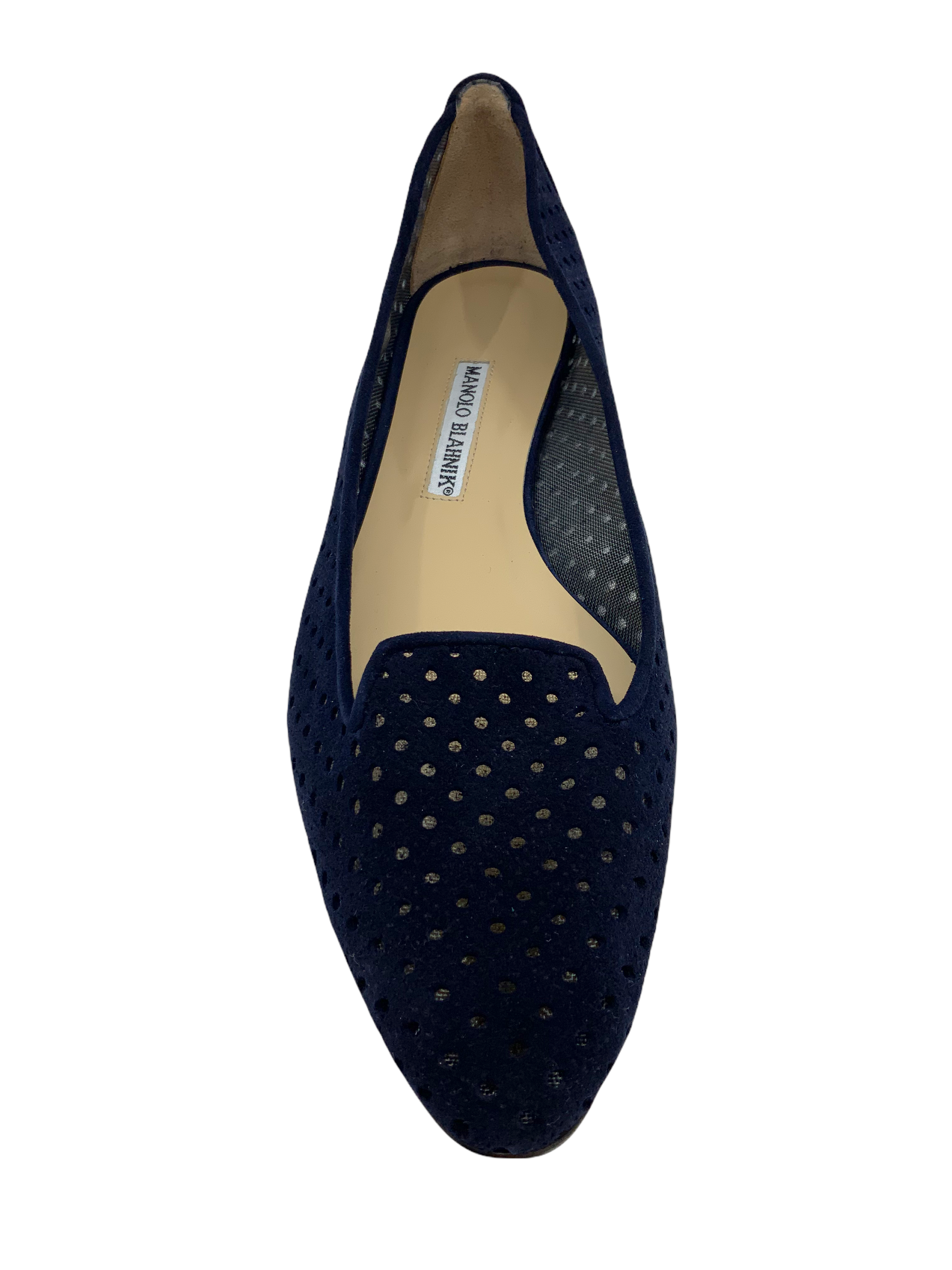 Manolo Blahnik Suede Skimmer Flat Size 8.5 - NEW