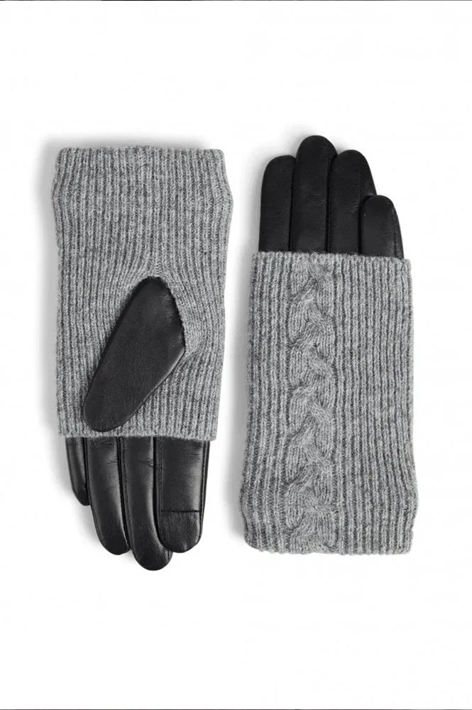 Markberg Helly Black and Grey Cable Knit Gloves | Warm Winter Accessories