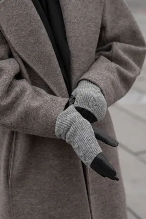 Markberg Helly Black and Grey Cable Knit Gloves | Warm Winter Accessories