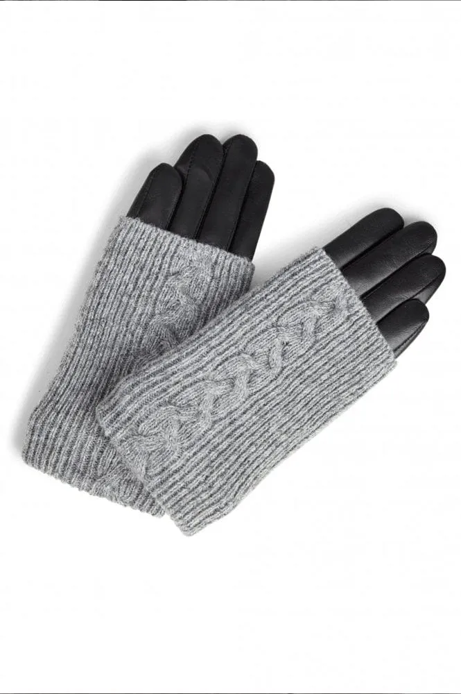 Markberg Helly Black and Grey Cable Knit Gloves | Warm Winter Accessories