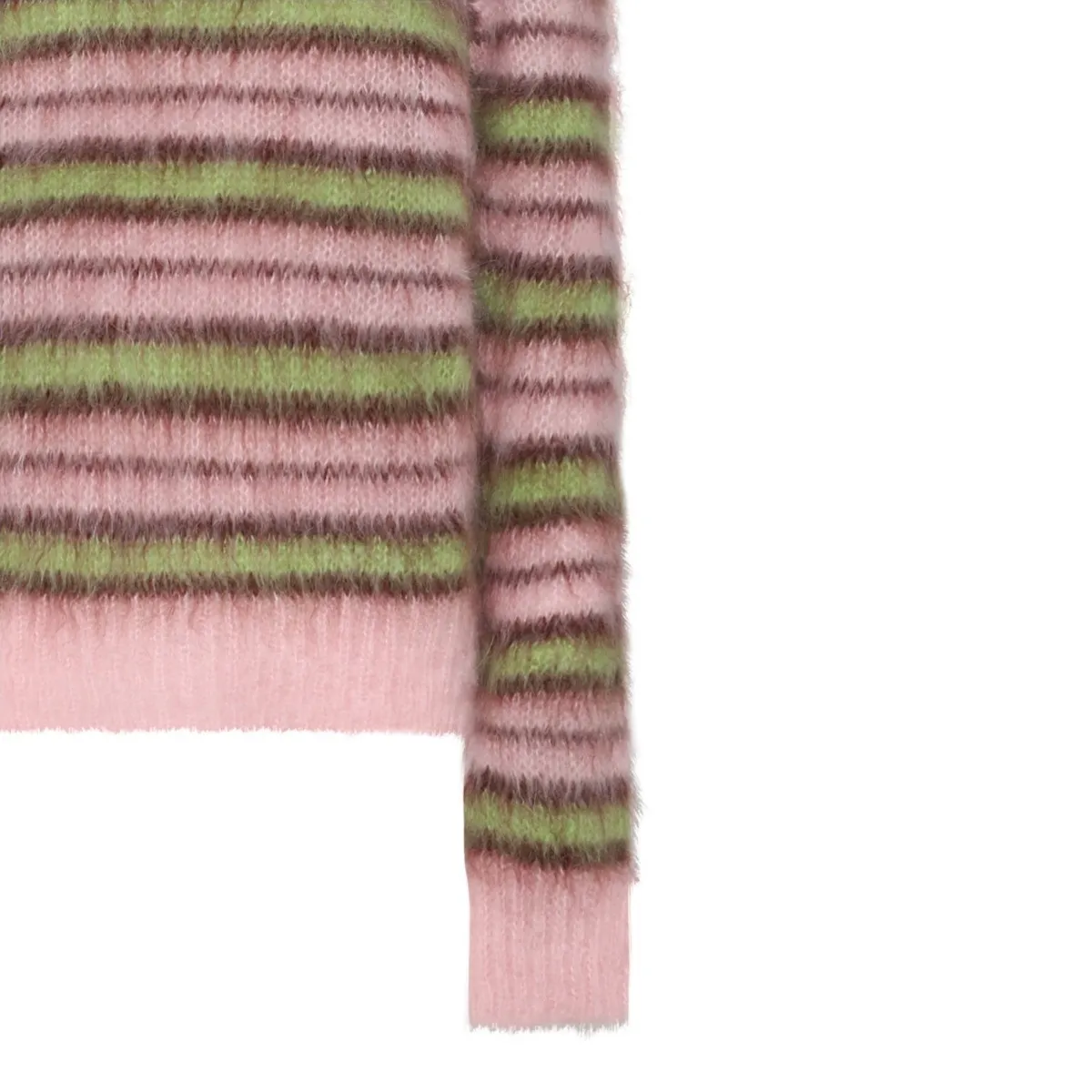 MARNI Crew Neck Striped Wool Long Sleeve Sweater