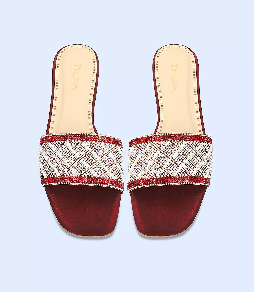 Maroon Women's Formal Slipper - BW8751