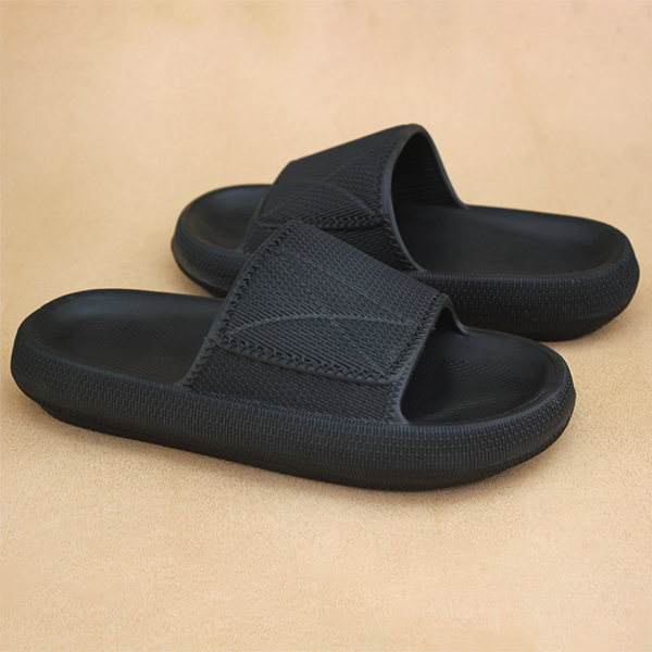 Men's Black Soft Slippers