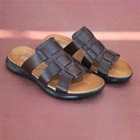 Men's Brown Soft Slippers