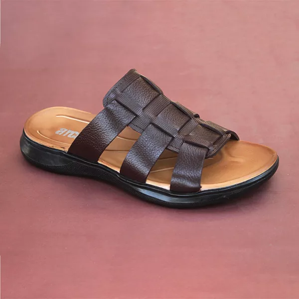 Men's Brown Soft Slippers