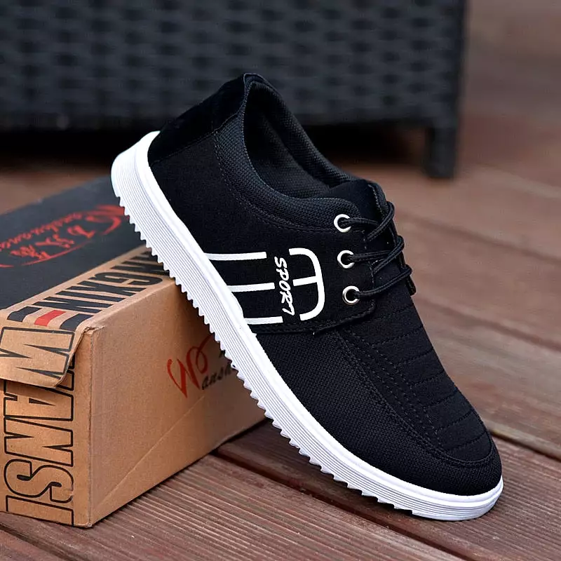 Men's Canvas Shoes Lightweight Sports Shoes Casual Mesh Breathable Vulcanized Shoes Classic Fashion Lace Up Work Shoes